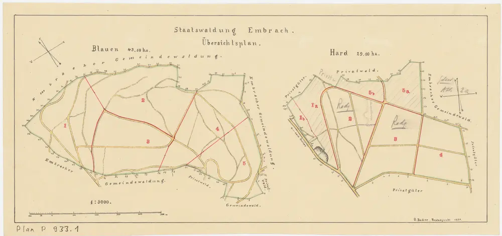 Embrach: Staatswaldungen Blauen und Hard: Grundrisse