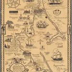 Map of Plymouth, Kingston and Duxbury - shewing landmarks of the olde dayes.