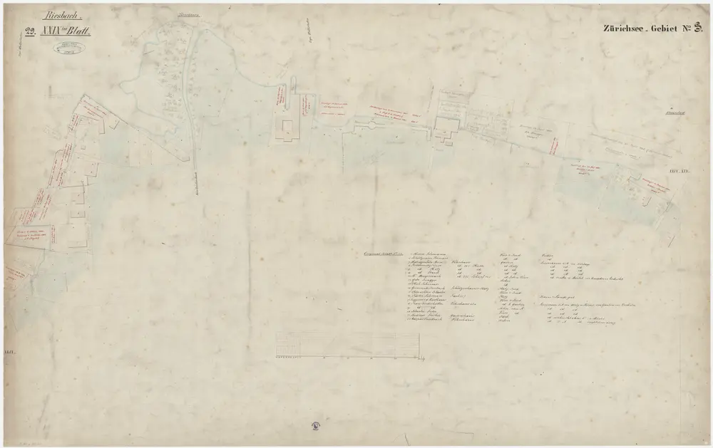 Hombrechtikon bis Zürich: Rechtes Ufer des Zürichsees; Grundrisse: Blatt 29: Riesbach (Zürichhorn)
