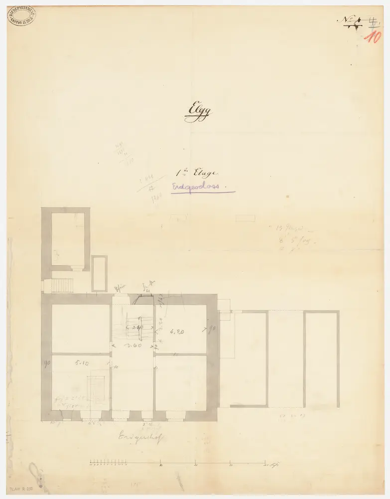 Elgg: Pfarrhaus, Erdgeschoss; Grundriss (Nr. 10)