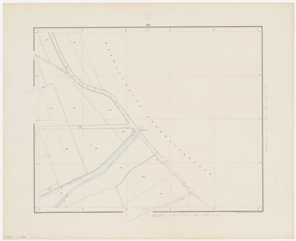 Winterthur: Gemeinde; Grundpläne: Blatt XX: Gegend bei St. Gallerstrasse, Alte Tösstalstrasse und beim Eulachkanal; Situationsplan