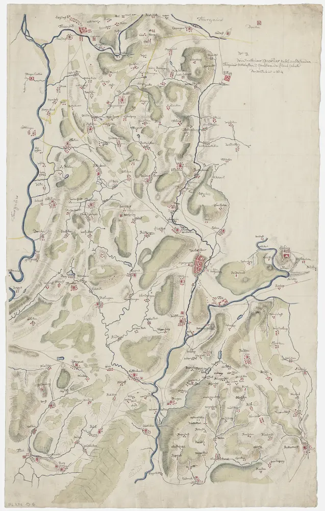 Nr. 3: Militärquartier Winterthur; Übersichtskarte von 1660