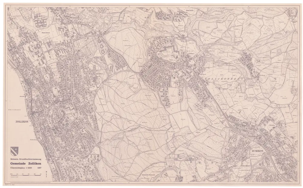 Zollikon: Gemeinde; Übersichtsplan (Schweizerische Grundbuchvermessung)