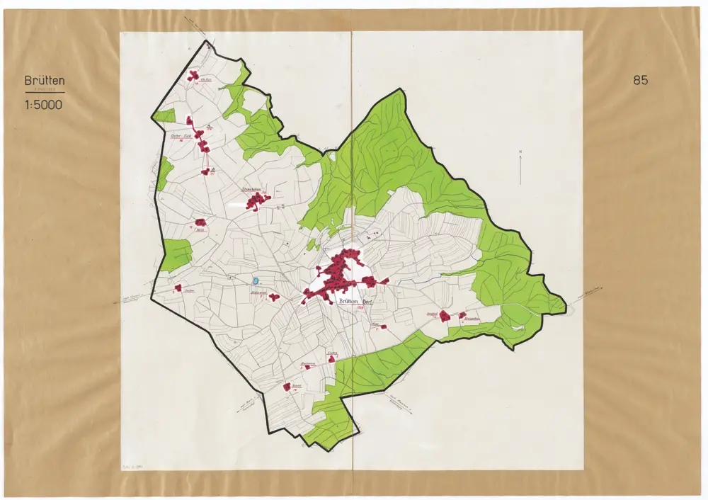 Brütten: Definition der Siedlungen für die eidgenössische Volkszählung am 01.12.1960; Siedlungskarte Nr. 85