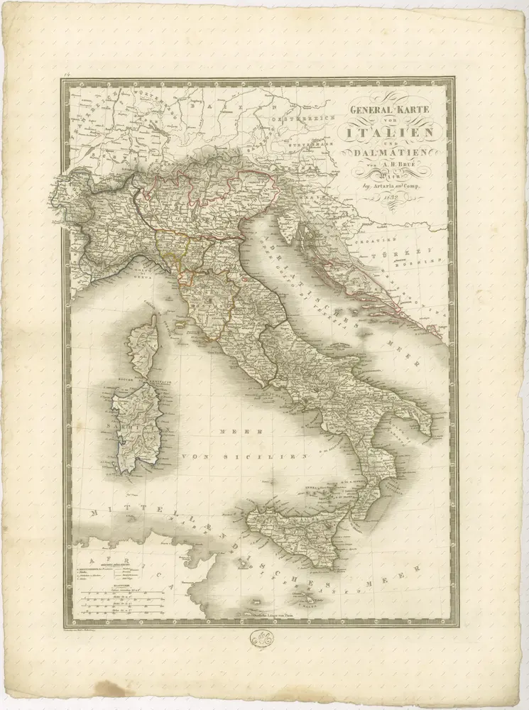 mapa z atlasu "Atlas der neuesten Geographie für Jedermann und jede Schulanstalt"