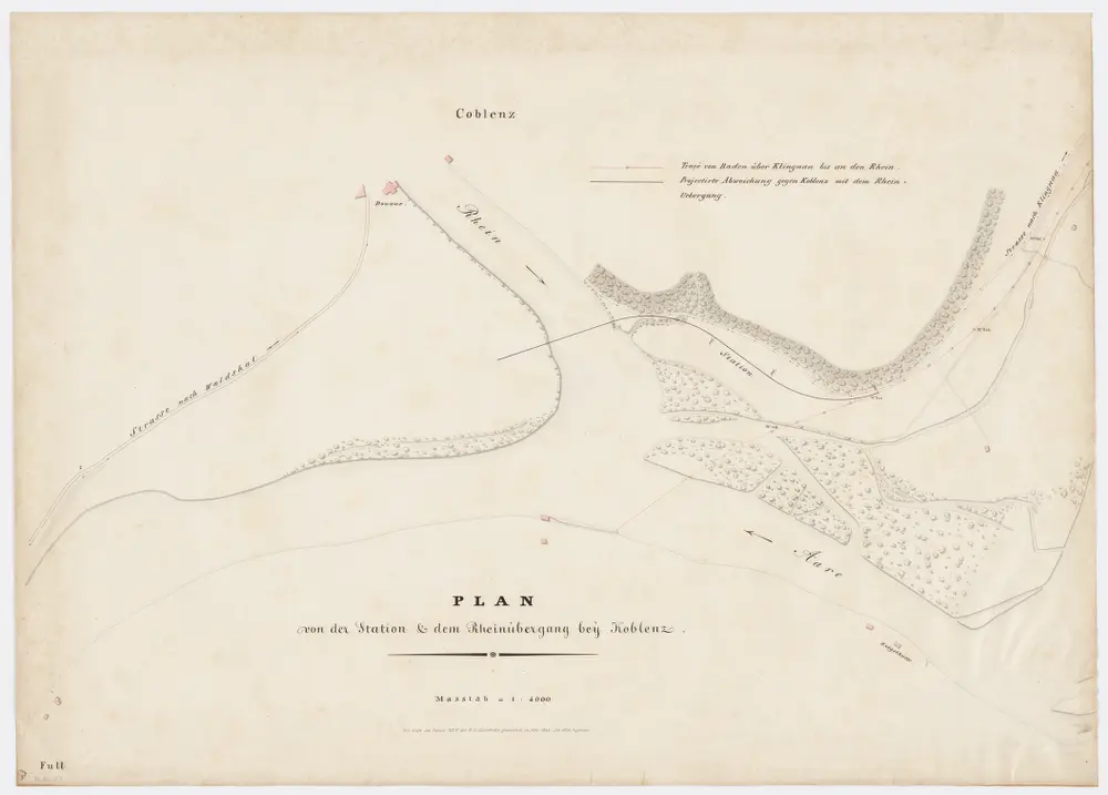 Station und Rheinübergang bei Koblenz AG; Übersichtsplan