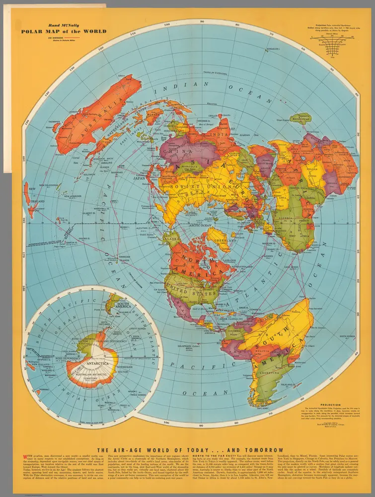 Rand McNally Polar Map of the World.