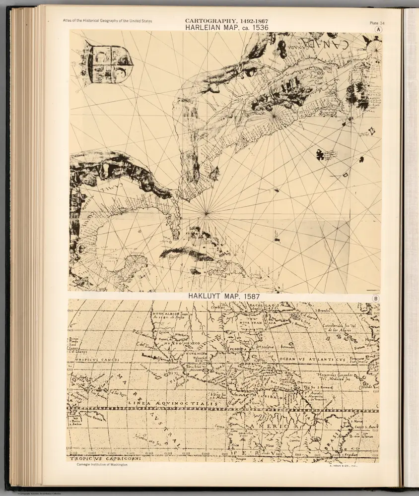 Plate 14.  Facsimile Cartography 1492-1867.  Harleian Map ca. 1536.