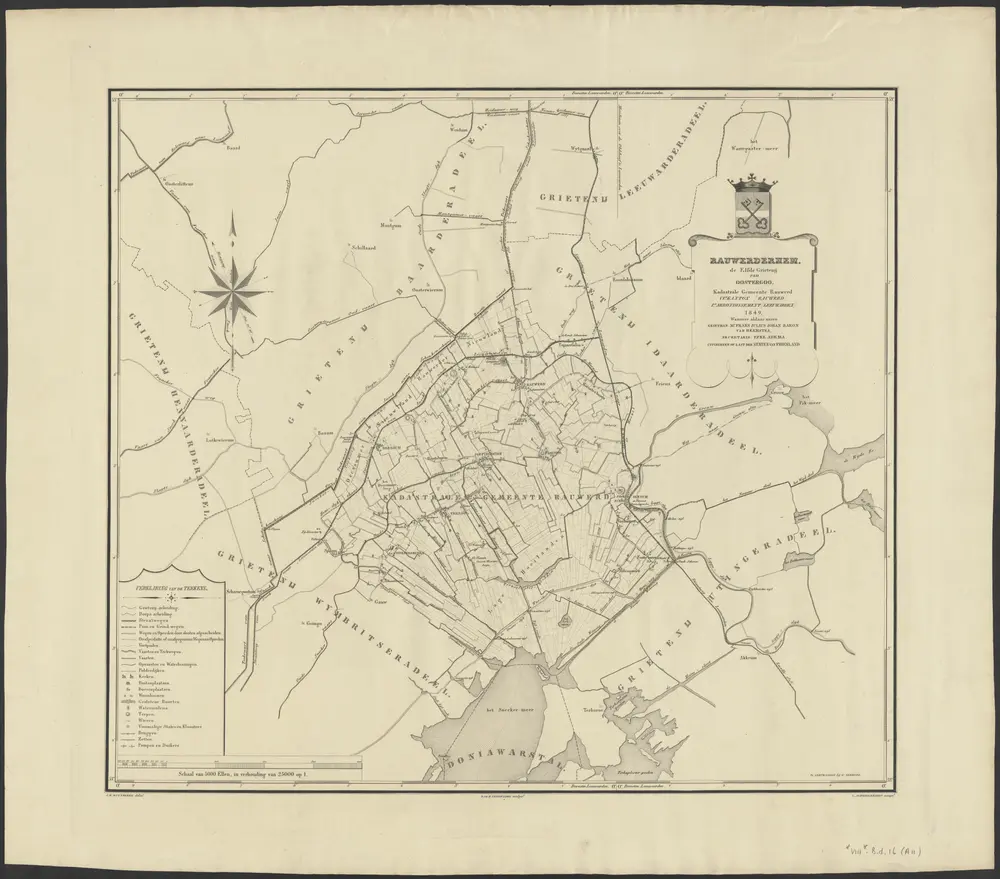 Rauwerderhem, de elfde grietenij van Oostergoo : Kadastrale gemeente Rauwerd, VIe kanton (Rauwerd), Ie arrondissement (Leeuwarden) 1849 ...