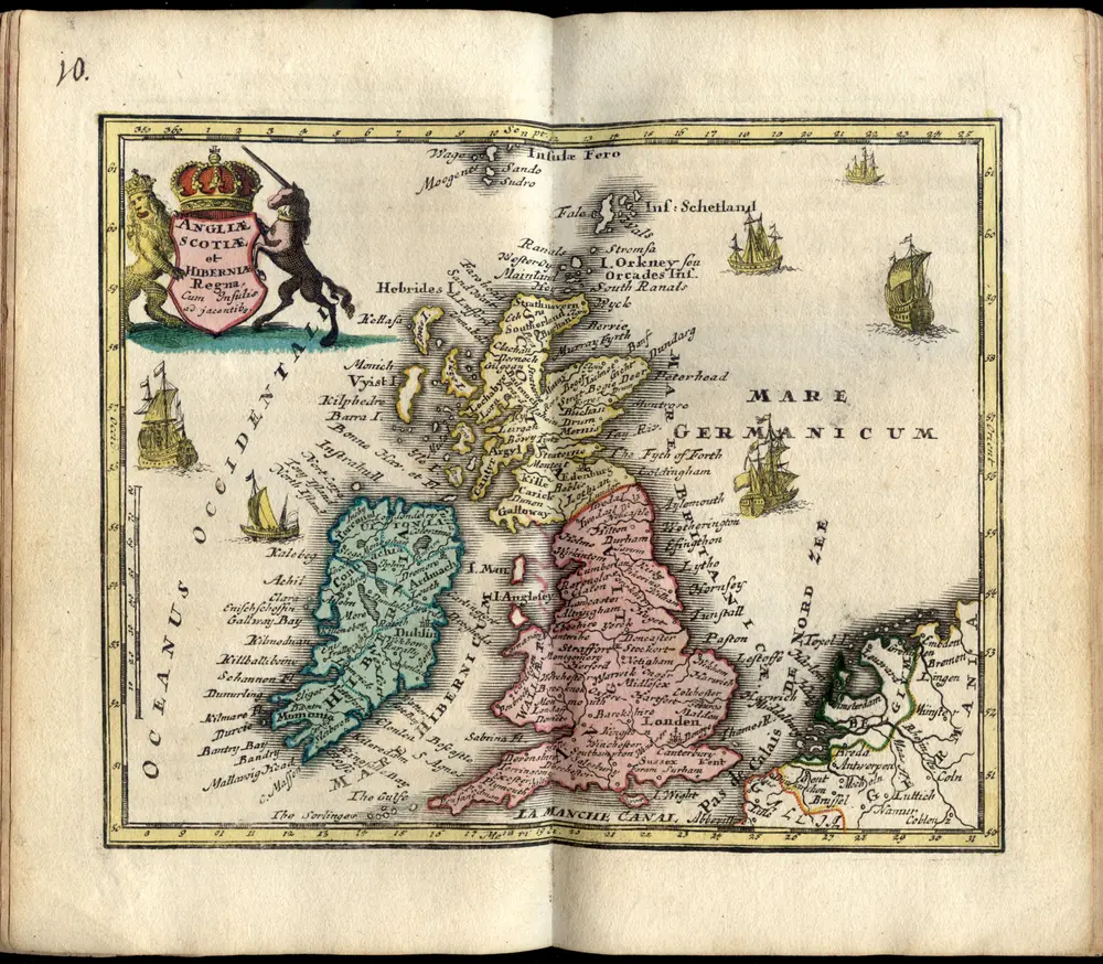 Atlas portatilis, oder Compendieuse Vorstellung Der gantzen Welt, in einer kleinen Cosmographie, Der grünenden Jugend zum Besten in XXX. saubern Land-Charten, mit Einer kurtzen Erläterung Zum andernmal heraus gegeben [von Johann Christoph Weigel], mapa ze strany: mapa_10