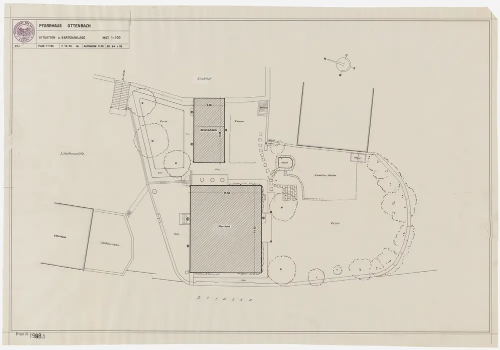 Ottenbach: Pfarrhaus und Umgebung: Pfarrhaus und Umgebung; Grundriss