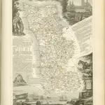 mapa z atlasu "Atlas National Illustré des 86 Départements et des Possessions de la France Divisé par Arrondissements, Cantons et Communes, avec le tracé de toutes les routes, chemins de fer et canaux"