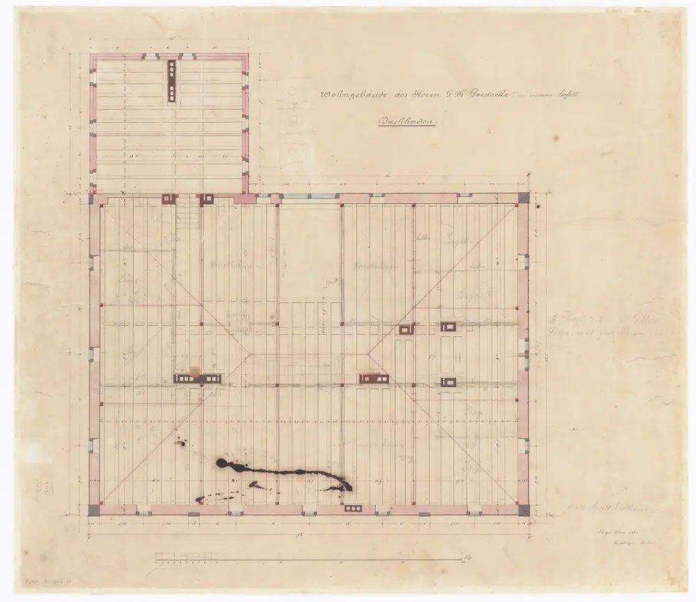 Goedecke-Haus, Seefeldstrasse 9: Dachboden; Grundriss