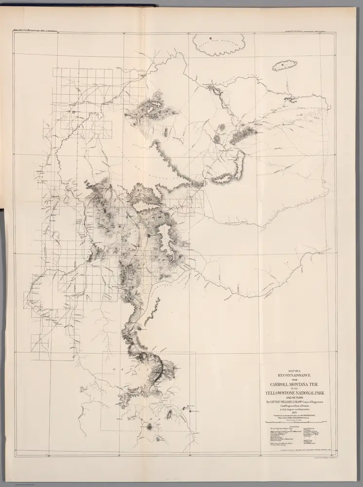 Map of a Reconnaissance From Carroll, Montana Ter. to the Yellowstone National Park, and Return