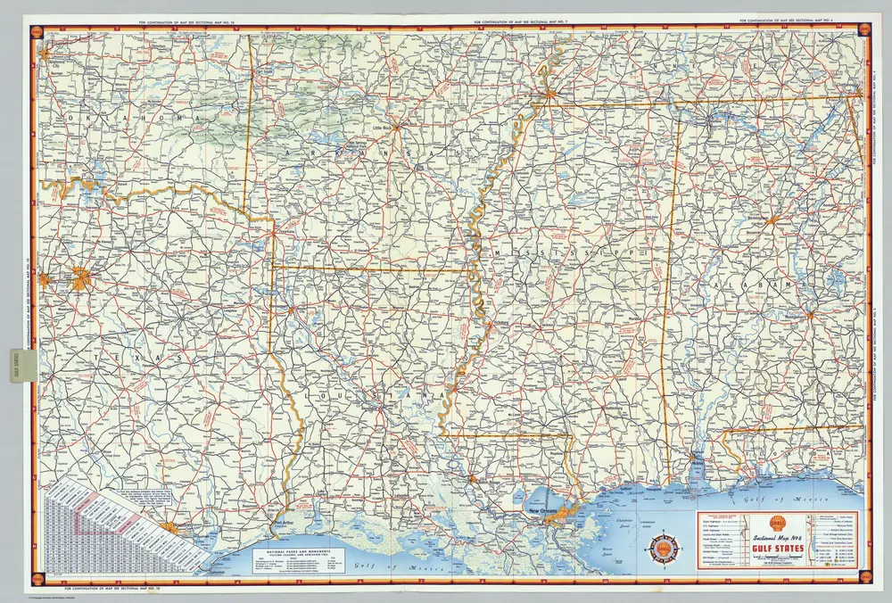 Shell Sectional Map No. 8 - Gulf States.