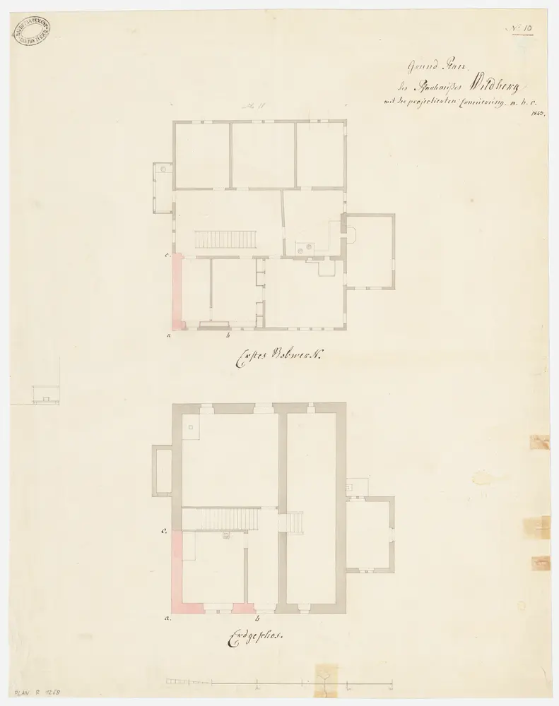 Wildberg: Pfarrhaus, projektierte Erneuerung, Erdgeschoss und 1. Stock; Grundrisse (Nr. 10)