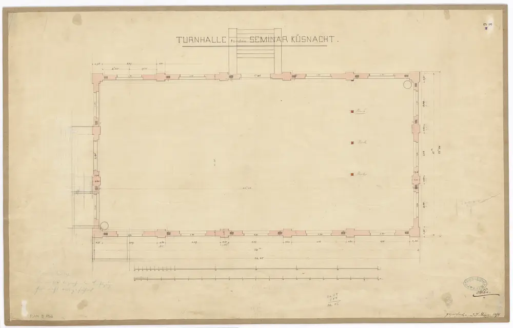 Küsnacht: Seminar, Turnhalle; Grundriss