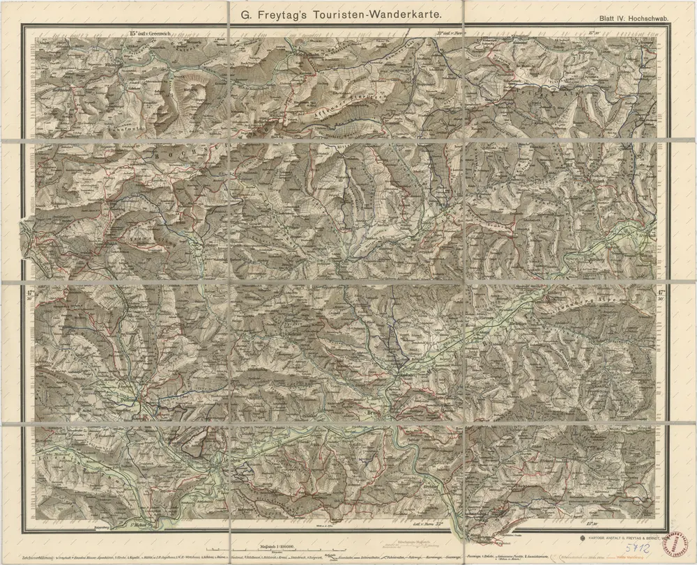 G. Freytag´s touristen Wanderkarte: Blat IV. Hochschwab