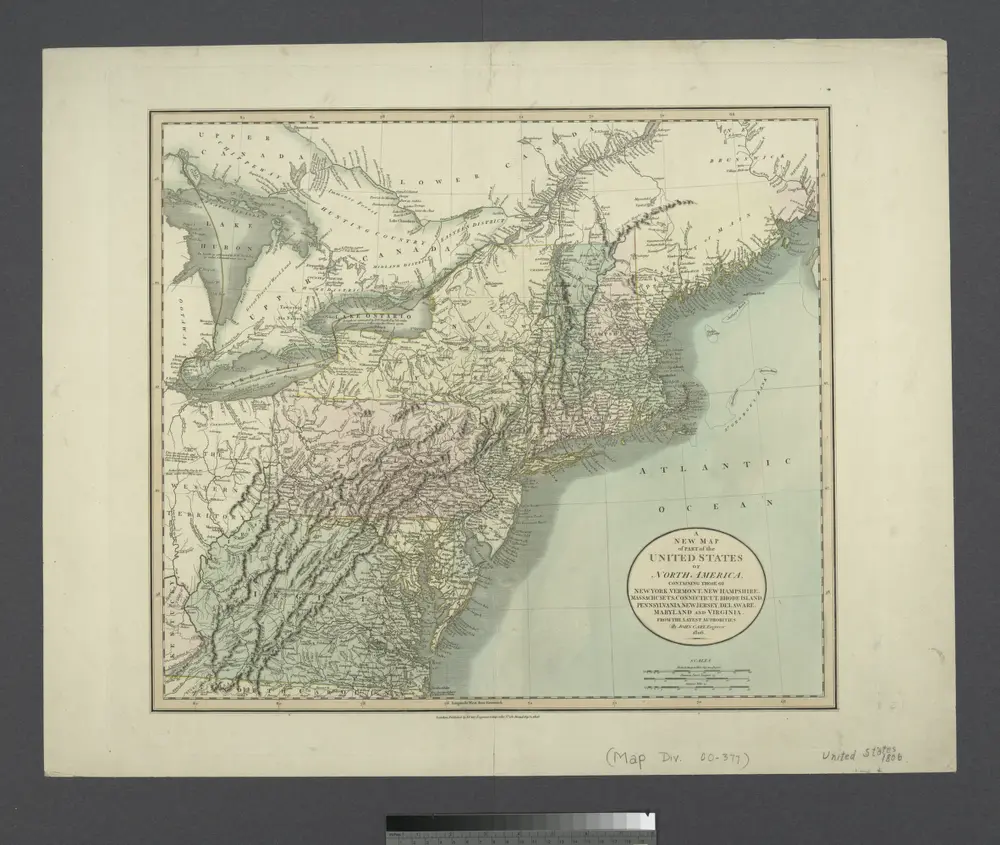 A new map of part of the United States of North America : containing those of New York, Vermont, New Hampshire, Massachusets, Connecticut, Rhode Island, Pennsylvania, New Jersey, Delaware, Maryland and Virginia from the latest authorities / by John Cary,