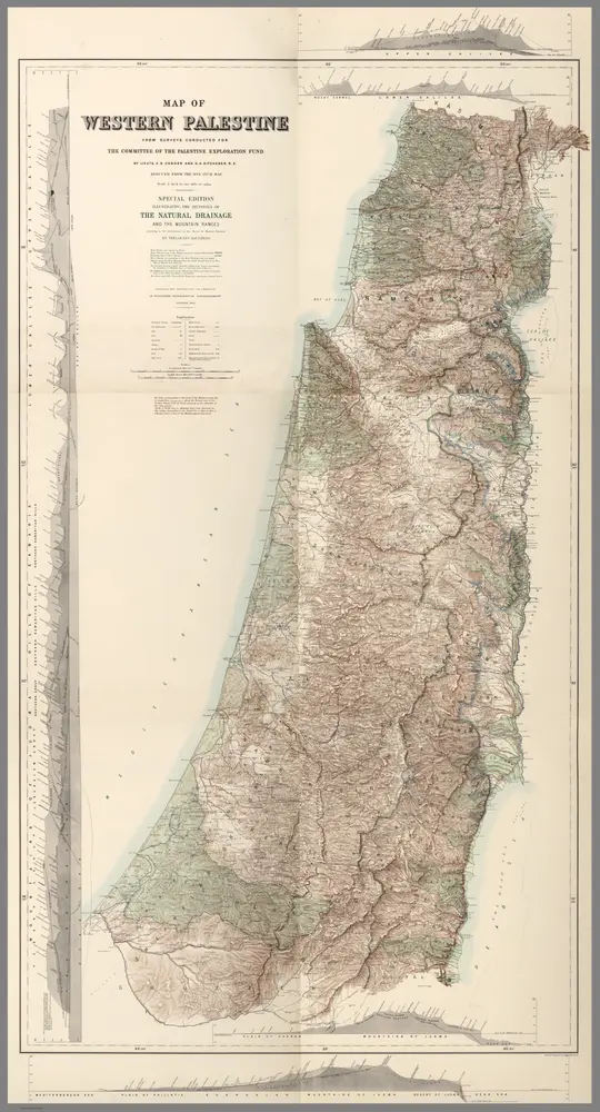 Composite:  Western Palestine Natural Drainage and the Mountain Ranges.