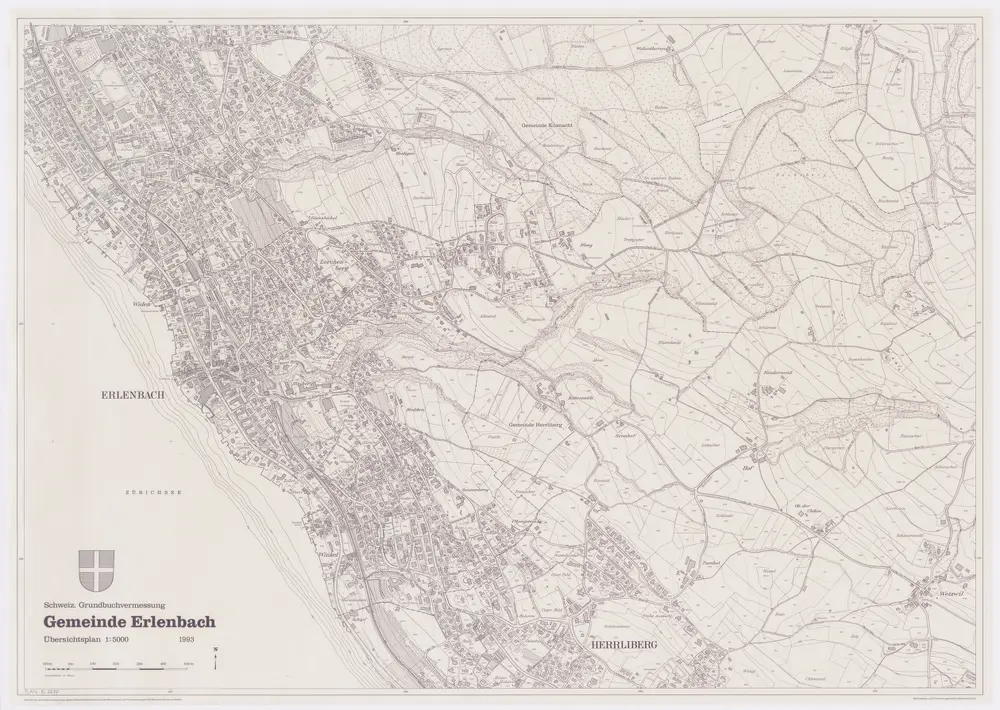 Erlenbach: Gemeinde; Übersichtsplan (Schweizerische Grundbuchvermessung)