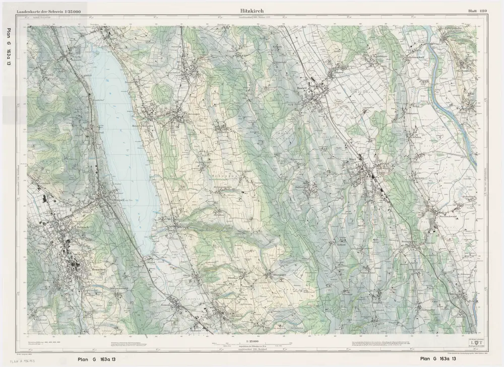 Landeskarte der Schweiz 1 : 25000: Den Kanton Zürich betreffende Blätter: Blatt 1110: Hitzkirch LU