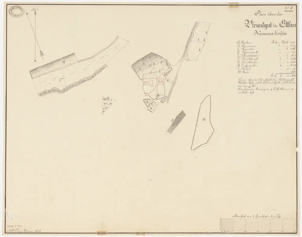 Elsau: Pfrundgüter beim Pfarrhaus sowie Hausacker, Scheuerwiesli, Pfrundwiese, Brühlmatt, Brühlacker, Einfangacker, Reben und Holz; Grundrisse (Nr. 1)