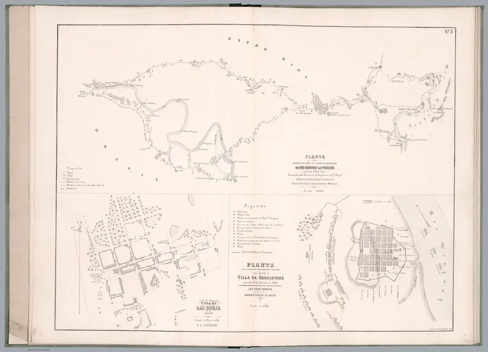 No. 3. Planta da marcha do 2o corpo do exercito brazileiro do Rio Uruguay ad Paranà em 1866