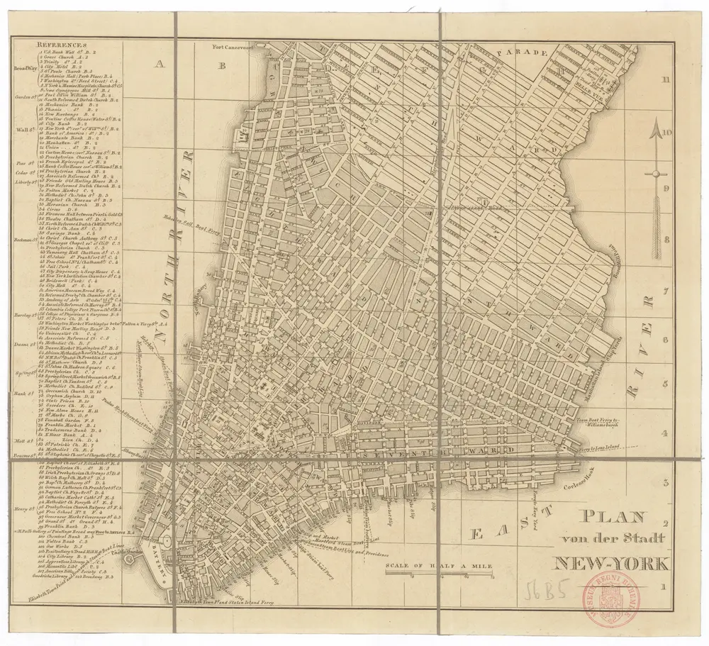 Plan von der Stadt New York