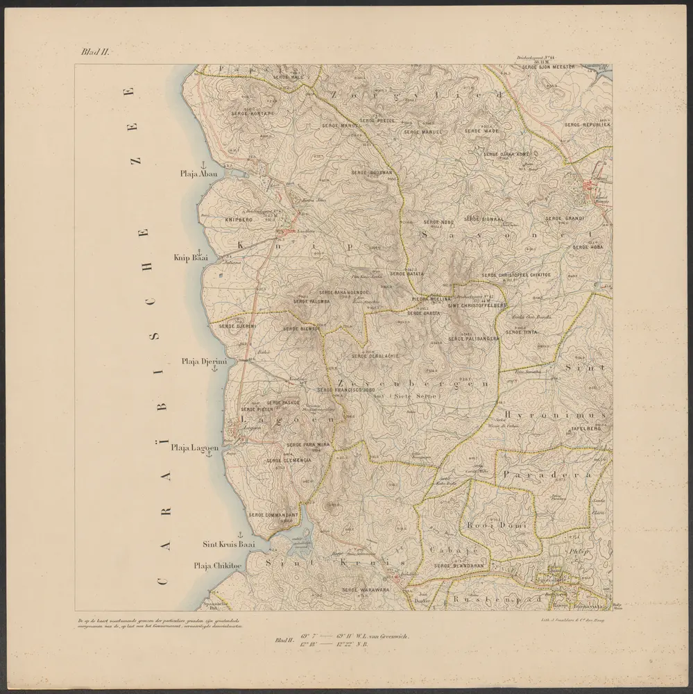 Topographische kaart van Curaçao [Blad II]