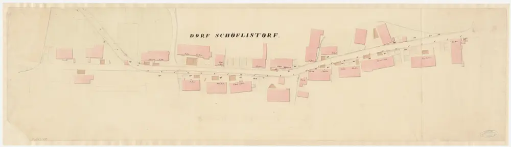 Schöfflisdorf: Projektierte Strasse durch das Dorf; Situationsplan