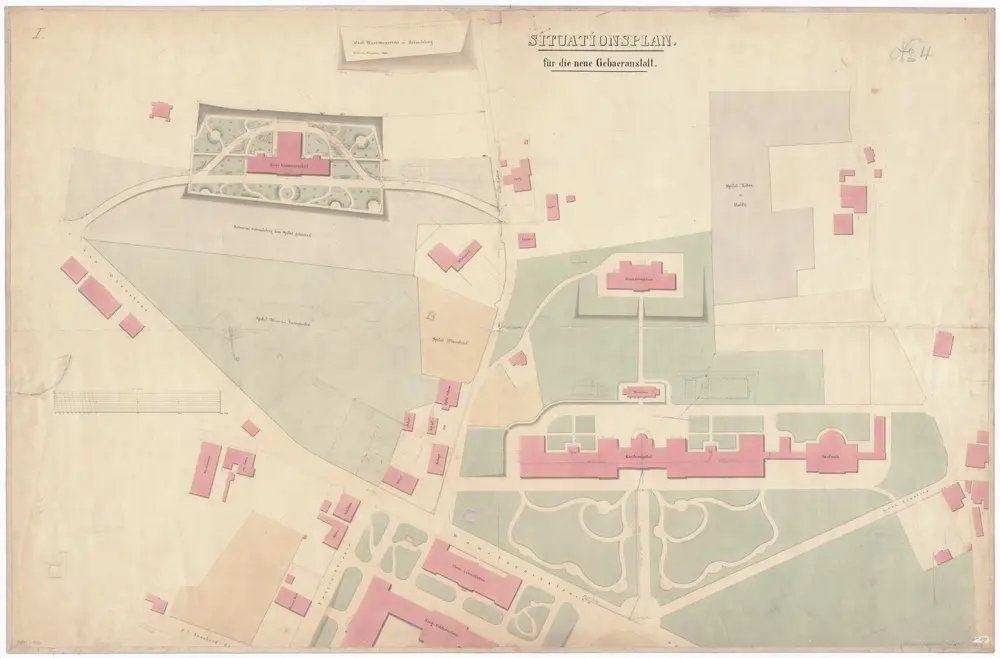 Neue Gebäranstalt; Situationsplan