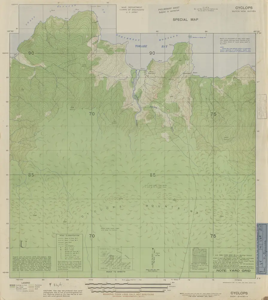 Cyclops / prepared under the direction of the Chief Engineer by Base Map Plant U.S. Army, MArch 1944