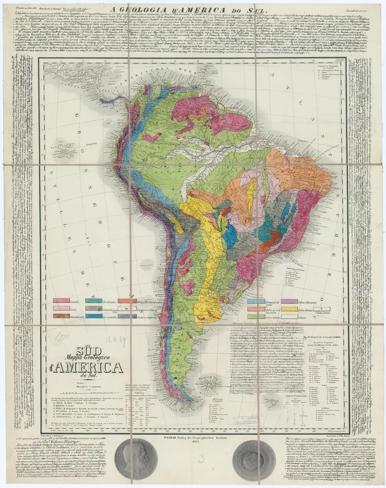 Süd mappa geologico d'America do Sul