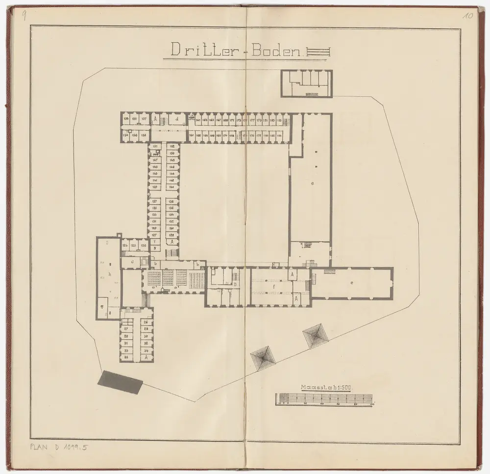 Kantonale Strafanstalt Oetenbach: 3. Boden; Grundriss