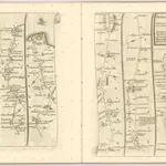 mapa z atlasu "The Roads through England delineated or, Ogilby ́s Survey, Revised, Improved, and Reduced to a Size portable for the Pocket By John Senex F, R, S. Being an Actual Survey of all the Principal Roads of England, And Wales, Distinctly laid down on one hundred "