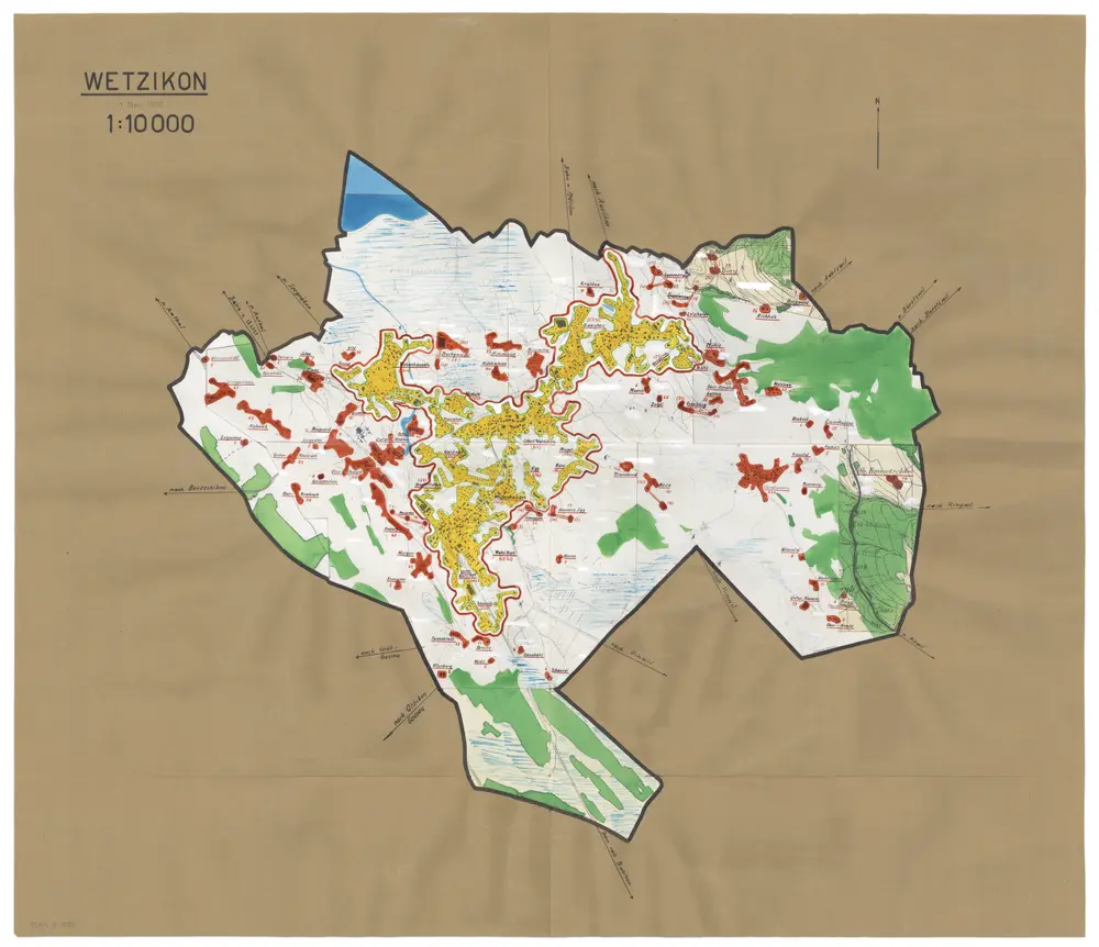 Wetzikon: Definition der Siedlungen für die eidgenössische Volkszählung am 01.12.1950; Siedlungskarte