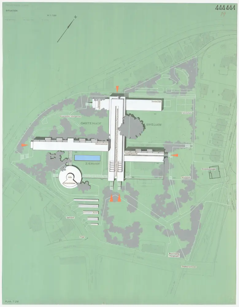 Zürich: Kantonsschule Freudenberg; Projekt 444444; Situationsplan