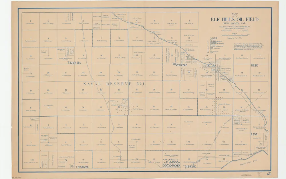 Map of Elk Hills Oil Field Kern County, CA