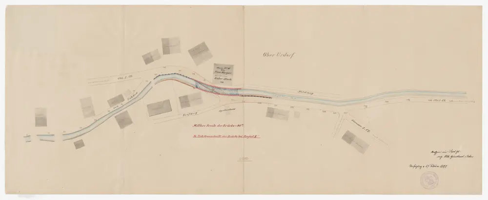 Urdorf: Brücke über den Schäflibach in Oberurdof, 1. Projekt; Situationsplan