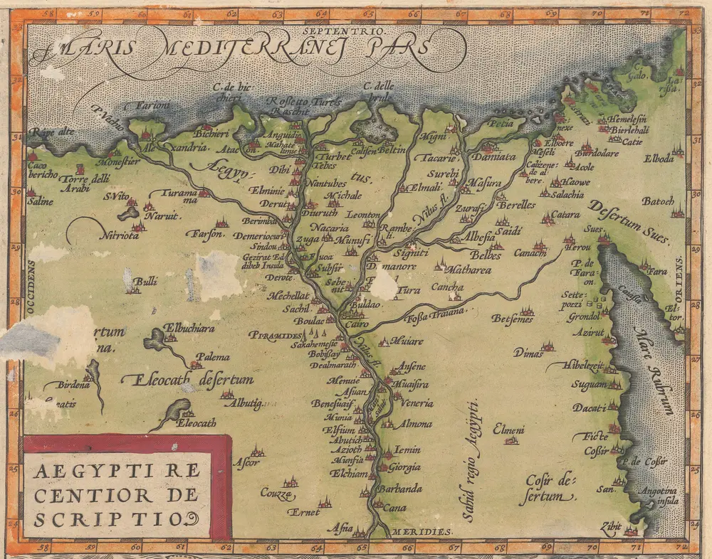 Aegypti Recentior Descriptio. [Karte], in: Theatrum orbis terrarum, S. 311.