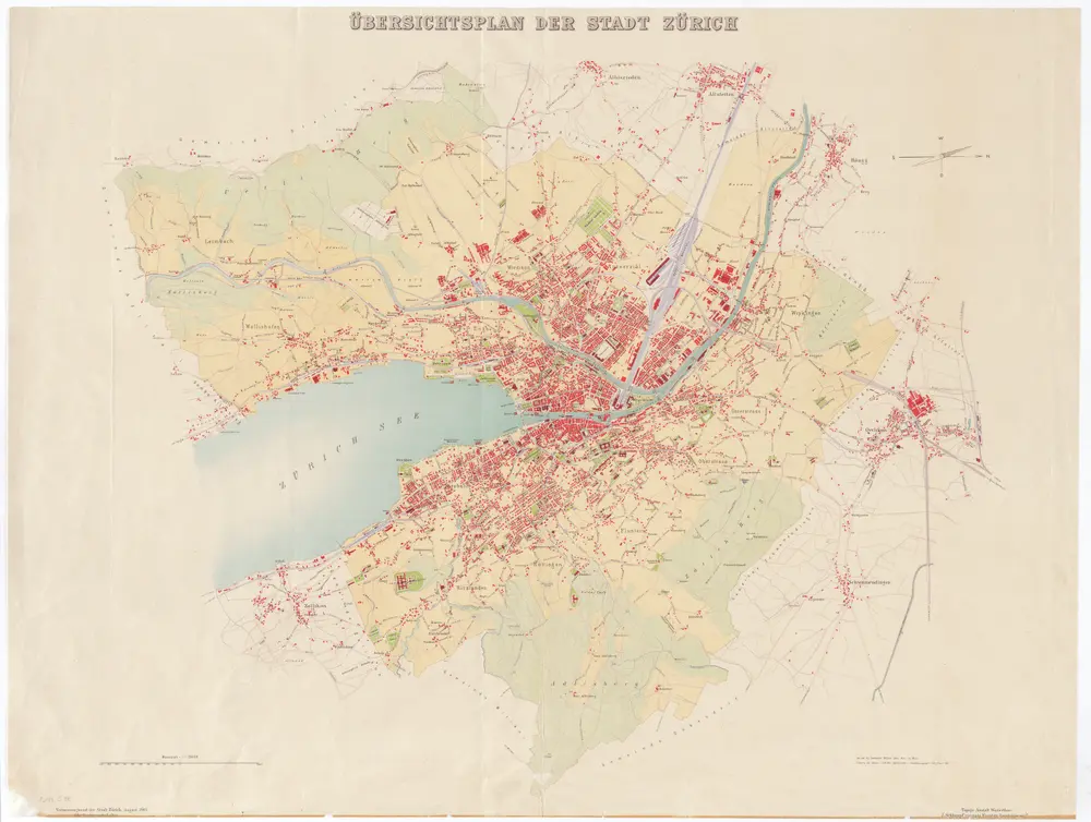 Übersichtsplan der Stadt Zürich