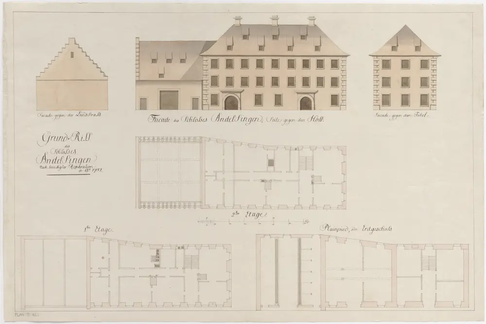 Andelfingen: Schloss; Ansichten, Grundrisse