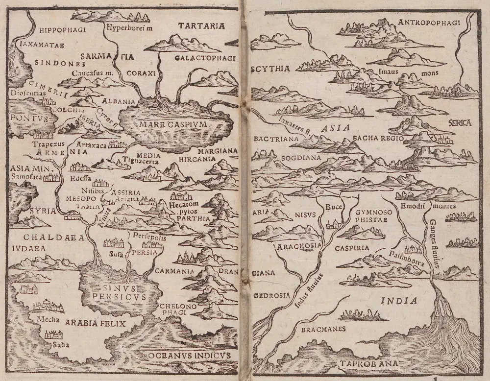 [Asia] [Karte], in: Rudimentorum Cosmographicorum Ioan. Honteri Coronensis libri III. cum tabellis Geographicis elegantissimis, S. 83.