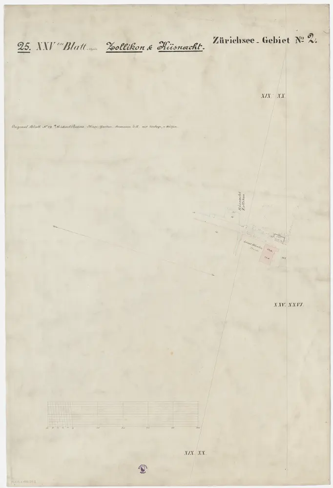 Hombrechtikon bis Zürich: Rechtes Ufer des Zürichsees; Grundrisse: Blatt 25 b: Zollikon und Küsnacht