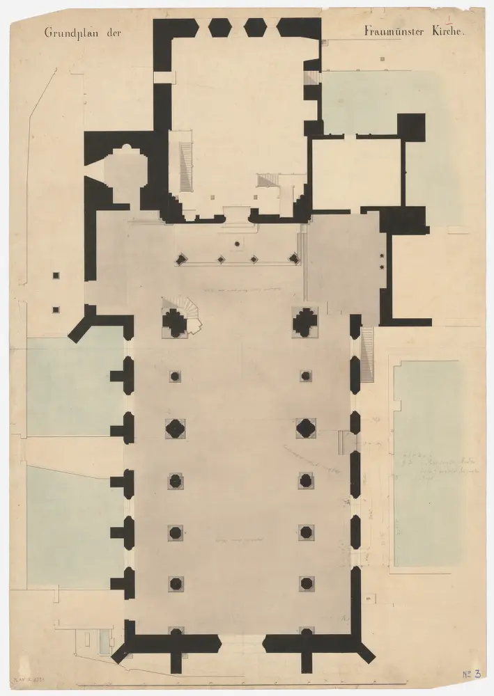 Zürich: Fraumünsterkirche; Grundriss (Nr. 3)