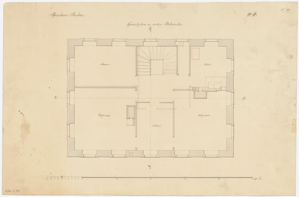 Rorbas: Pfarrhaus, 1. Stock; Grundriss (Nr. 10)