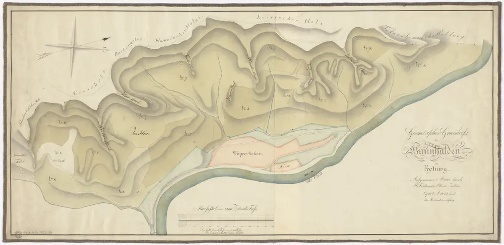 Kyburg, Töss, Illnau-Effretikon (damals Illnau), Schlatt: Staatswaldung: Kyburg, Töss: Bannhalden; Grundriss