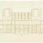 Kantonsspital Zürich, projektiertes Absonderungshaus, Oberstrass: Zweite Balkenanlage; Grundriss