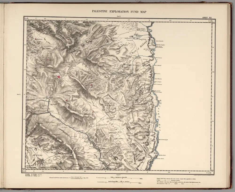 Sheet XII.  Palestine Exploration Map.